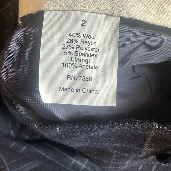 J.Crew City Fit Wool Navy Plaid Wide Leg Cuffed Pants size 2. - Picture 8 of 10
